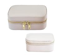 RVHAOODI 2pcs Jewellery Box Travel Jewelry Organiser Portable Case for Women Girls PU Jewellery Holder for Bracelets