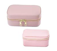 RVHAOODI 2pcs Jewellery Box Travel Jewelry Organiser Portable Case for Women Girls PU Jewellery Holder for Bracelets