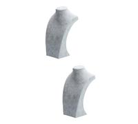RVHAOODI 2pcs Jewelry Bust Display Stands Jewellery Bust Grey for Men Chain Display