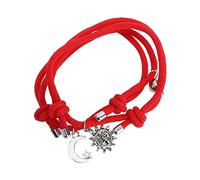 RVHAOODI 2pcs Moon Star Woven Rope Bracelet for Women Girls Present for Couples Students Friends