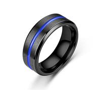 RVHAOODI 3 Styles Classic 8mm Wedding Rings For Men's Stainless Steel Ring Black with pink orange Blue Groove Engagement Ring