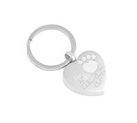 RVHAOODI 316L Stainless Steel In Memory Of Paw In My Heart CREMATION KEY CHAIN For Pet Keepsake Ashes Jewlery