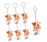 RVHAOODI 3sets Cartoon Cow Keychains Key Holder Plush Keyring Creative Decorative 10pcs*3