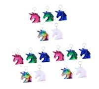RVHAOODI 3sets Glitter Sequin Unicorn Keychain Ring Pink Keyring Keychain Charm Unicorn Decoration Party Favor 10pcs*3