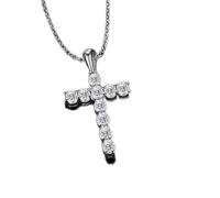 RVHAOODI 4 * 3mm Moissanite Cross Pendants For Women Solid Sterling Necklace for Engagement Bridal Gifts