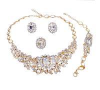RVHAOODI 4 Pcs Jewelry Sets for Women Sparkling Earrings Ring Sets Engagement Jewelry Sets for Bridal Bridesmaid
