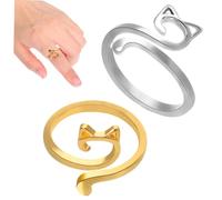 RVHAOODI 4Pcs Crochet Rings Cute Cat Ear Design Yarn Guide Rings for Knitting and Crocheting Comfortable Wear Multi Purpose Use for Craft Projects