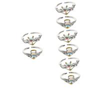 RVHAOODI 4sets Moonstone Ring Delicate Engagement Accessory Weddings Anniversaries and Parties Elegant Design for Women Present Idea 2pcs*4 jewellery