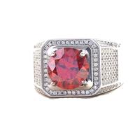 RVHAOODI 5 Moissanite Ring for Mens Red/Blue Diamond Ring Band with Plated D Color Clarity Round Cut Men Moissanite Engagement Rings Solitaire Promise Ring
