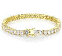 RVHAOODI 5mm Moissanite Tennis D Color clarity Diamond s925 Sterling Silver White/Gold Moissanite for Wo