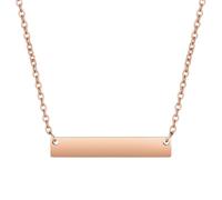 RVHAOODI 5pcs Stainless Steel Classic Blank Rectangular Bar Necklaces for Female, Mirror Polished Engravable, 6x35mm Pendant