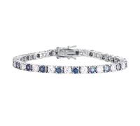RVHAOODI 6-9 Inches Round Cut Colorful Blue Moissanite Tennis for D Color Lab Created Diamond Tennis Perfect for Daily Wear