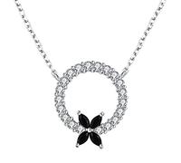 RVHAOODI 925 flower round pendant necklaces for women fine jewelry gift