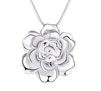RVHAOODI 925 necklaces & pendants for women elegant flower short necklace fine jewelry bijou