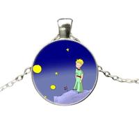 RVHAOODI 925 SterlingFox For Women And Men, Fox Under The Moon Little Prince Glass Dome Necklace, Fox Girl Initial Necklace, Fox Jewelry For Women, Jewelry