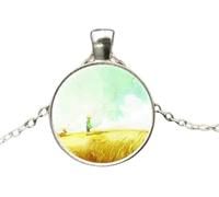RVHAOODI 925 SterlingFox For Women And Men, Fox Under The Moon Little Prince Glass Dome Necklace, Fox Girl Initial Necklace, Fox Jewelry For Women, Jewelry