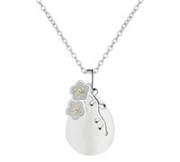 RVHAOODI 925 water-drop shaped love angle tear moonlight opal blossom cherry flower pendant necklace for women choker