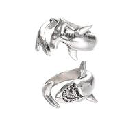 RVHAOODI Animal Wrap Ring Set 2pcs Couples Matching Rings Shark Couples Jewelry