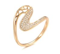 RVHAOODI Arrivals Rose Geometric Wave Ring Natural Zircon Finger Rings for Women Fashion Wedding Jewelry Crystal Gift