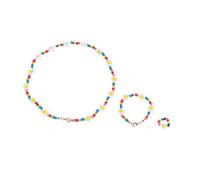RVHAOODI Beaded Jewelry for Daisy Bracelet Necklace Ring Set Creative Present for Parties and Daily Wear