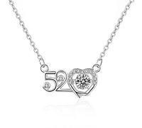 RVHAOODI Beautiful Charming for Women, Ideas 520 Silver Necklace, Valentine's Day Gift, Shiny Zircon Clavicle Chain