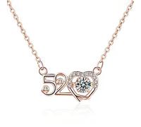 RVHAOODI Beautiful Charming for Women, Ideas 520 Silver Necklace, Valentine's Day Gift, Shiny Zircon Clavicle Chain