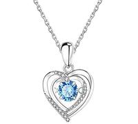 RVHAOODI Beautiful for Women, Trend Heart Zirconia Silver Necklace, Mother's Day Valentine's Gift, Beating Jewelry