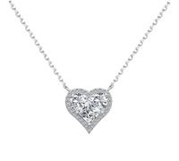 RVHAOODI Bezel-Set Necklace in,Dainty Heart Shape Pendant Necklace,Memorable Jewelry Gift