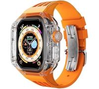 RVHAOODI Boîtier de montre transparent et kit de conversion de bracelet de montre en caoutchouc, pour 49 mm, accessoires de rechange pour bracelet de sport