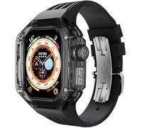 RVHAOODI Boîtier de montre transparent et kit de conversion de bracelet de montre en caoutchouc, pour 49 mm, accessoires de rechange pour bracelet de sport