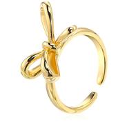 RVHAOODI Bowknot Ring for Women Statement Ring with Design Stackable Jewelry for Various Occasions Elegant and Luxurious Taste Her
