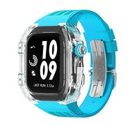 RVHAOODI Bracelet de montre - Coque de protection transparente en fluoroélastomère - Kit de modification du bracelet - Pour 8 7 6 5 4 SE 44 mm 45 mm