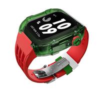 RVHAOODI Bracelet de montre - Coque de protection transparente en fluoroélastomère - Kit de modification du bracelet - Pour 8 7 6 5 4 SE 44 mm 45 mm