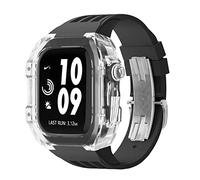 RVHAOODI Bracelet de montre - Coque de protection transparente en fluoroélastomère - Kit de modification du bracelet - Pour 8 7 6 5 4 SE 44 mm 45 mm