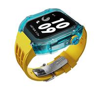 RVHAOODI Bracelet de montre - Coque de protection transparente en fluoroélastomère - Kit de modification du bracelet - Pour 8 7 6 5 4 SE 44 mm 45 mm