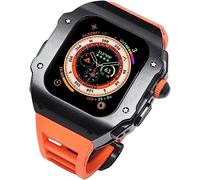 RVHAOODI Bracelet de montre en acier inoxydable pour 8 49 mm, style RM, cadre en métal résistant aux chocs, bracelet en fluoroélastomère et fermoir papillon 49 mm