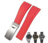 RVHAOODI Bracelet de montre en caoutchouc, 20mm 21mm, pour Daytona Submariner GMT Yacht-Master OYSTERFLEX, bracelet en Silicone, boucle de déploiement