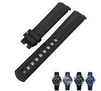 RVHAOODI Bracelet de montre en caoutchouc FKM 20 mm pour Omega 300 AT150 Noir Bleu Vert Plongée Bracelet souple étanche