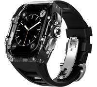 RVHAOODI Bracelet de montre en fluoroine transparent de 44 mm et 45 mm pour 8 7 6 5 4 SE Series Rm Style Sports Band Case Modification Kit Accessoires de remplacement