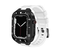 RVHAOODI Bracelet de montre en silicone en métal et acier inoxydable pour Band 9 8 7 45 mm 6 SE 5 4 Series 44 mm