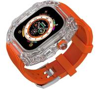 RVHAOODI Bracelet en caoutchouc transparent pour 8/7/6/5/4/SE 44 mm, 45 mm, 49 mm, accessoires de rechange, bracelet de montre transparent, fermoir en acier inoxydable