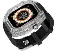 RVHAOODI Bracelet en caoutchouc transparent pour 8/7/6/5/4/SE 44 mm, 45 mm, 49 mm, accessoires de rechange, bracelet de montre transparent, fermoir en acier inoxydable