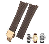 RVHAOODI Bracelets de montre imperméables de Bracelet de montre en de Silicone de forme d'encoche de 25mm pour le Bracelet d'hommes de PATEK PHILIPPE Nautilus