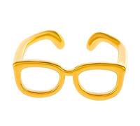 RVHAOODI Chic Glasses Open Ring for Women Men's Adjustable Ring Fashionable Statement Jewelry