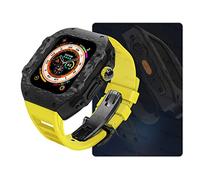 RVHAOODI Clear Transparent Case Mod Kit Men Bands,with 8 45mm, Hard PC Cover Replacement Strap Upgrade Rm Style Accessories,For Series 7 44mm