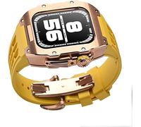 RVHAOODI Clear Transparent Case Mod Kit Men Bands,with 8 45mm, Hard PC Cover Replacement Strap Upgrade Rm Style Accessories,For Series 7 44mm