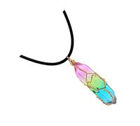 RVHAOODI Collier Cristal Décation colée pendentifs bijoux de cou pour femmes Collier avec une coupe de collier de cristal pendentif assti au cou pendentif cou Colful