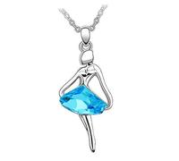 RVHAOODI Collier de ballet en cristal Collier pendentif en alliage pendentif danseuse de ballet collier femme chaîne de cou de dame Bleu