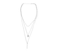 RVHAOODI Collier Ras Du Cou Multicouche Pour Femme 1 Pièce Collier En Alliage Brillant Pendentif En Fme De Barre Métallique Pendentif En