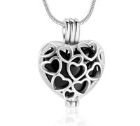 RVHAOODI Cremation Jewelry for Ashes Hollow Love Heart Urn Pendant for Human Stainless Steel Urn Necklaces Memorial Ash Jewelry